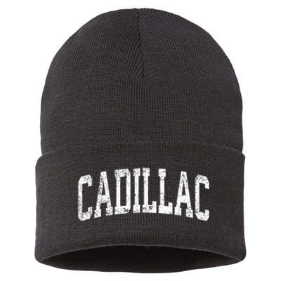 C.A.D.I.L.L.A.C Michigan Mi Vintage Athletic Sports Design Sustainable Knit Beanie