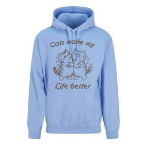 Cats Make My Life Better Cute Dancing Cats Unisex Surf Hoodie