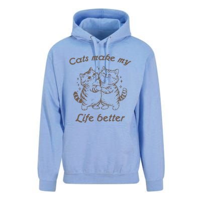 Cats Make My Life Better Cute Dancing Cats Unisex Surf Hoodie