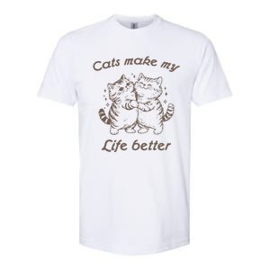 Cats Make My Life Better Cute Dancing Cats Softstyle CVC T-Shirt