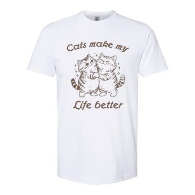 Cats Make My Life Better Cute Dancing Cats Softstyle CVC T-Shirt