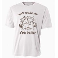 Cats Make My Life Better Cute Dancing Cats Cooling Performance Crew T-Shirt