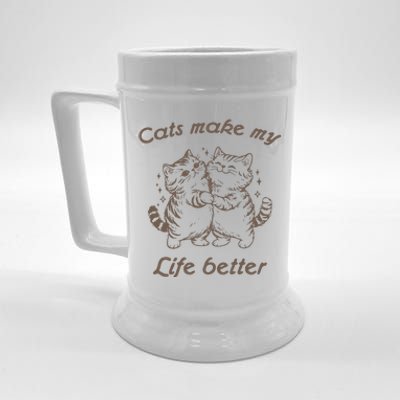 Cats Make My Life Better Cute Dancing Cats Beer Stein