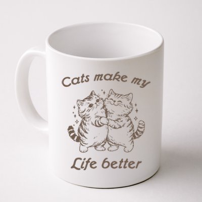 Cats Make My Life Better Cute Dancing Cats Coffee Mug