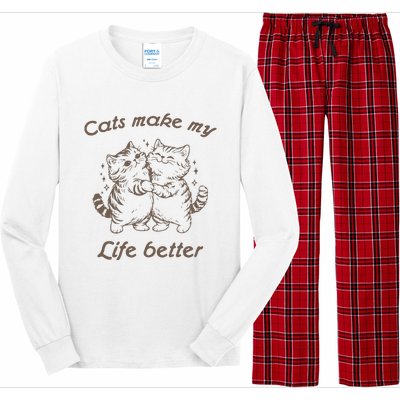 Cats Make My Life Better Cute Dancing Cats Long Sleeve Pajama Set