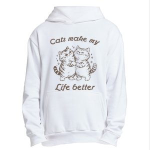 Cats Make My Life Better Cute Dancing Cats Urban Pullover Hoodie