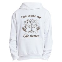 Cats Make My Life Better Cute Dancing Cats Urban Pullover Hoodie