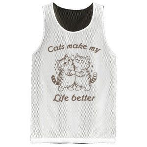 Cats Make My Life Better Cute Dancing Cats Mesh Reversible Basketball Jersey Tank