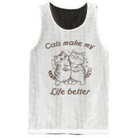 Cats Make My Life Better Cute Dancing Cats Mesh Reversible Basketball Jersey Tank