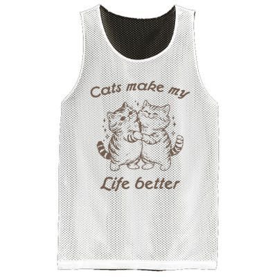 Cats Make My Life Better Cute Dancing Cats Mesh Reversible Basketball Jersey Tank