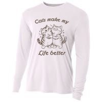 Cats Make My Life Better Cute Dancing Cats Cooling Performance Long Sleeve Crew