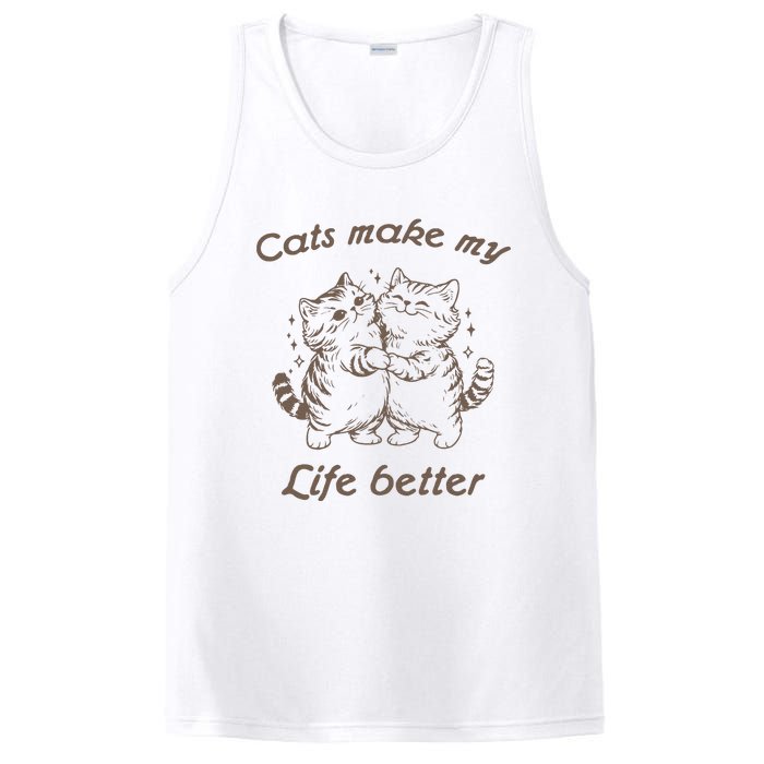 Cats Make My Life Better Cute Dancing Cats PosiCharge Competitor Tank