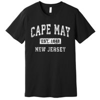 Cape May New Jersey Nj Vintage Established Sports Premium T-Shirt