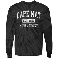 Cape May New Jersey Nj Vintage Established Sports Tie-Dye Long Sleeve Shirt