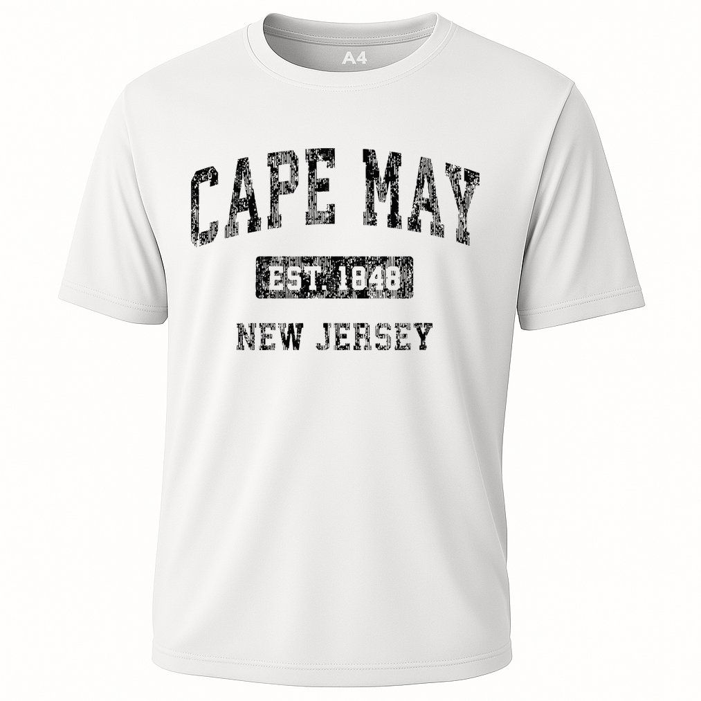Cape May New Jersey Nj Vintage Sports Cooling Performance Crew T-Shirt