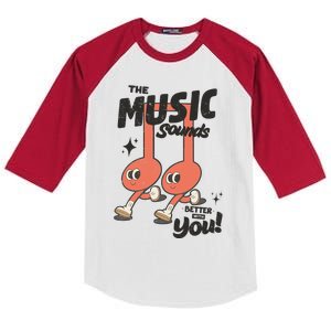 Cute Musical Note Symbols Kids Colorblock Raglan Jersey