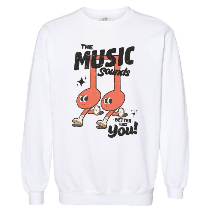 Cute Musical Note Symbols Garment-Dyed Sweatshirt