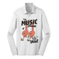 Cute Musical Note Symbols Silk Touch Performance Long Sleeve Polo