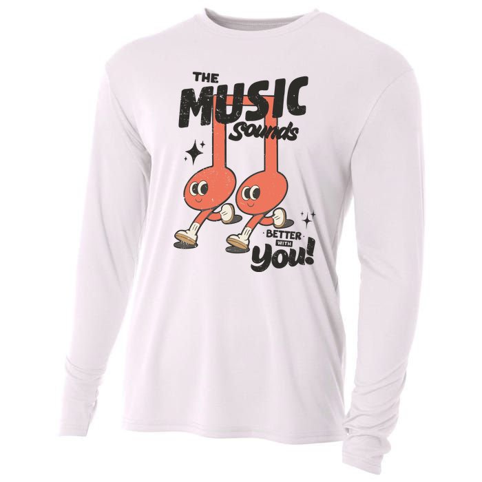 Cute Musical Note Symbols Cooling Performance Long Sleeve Crew