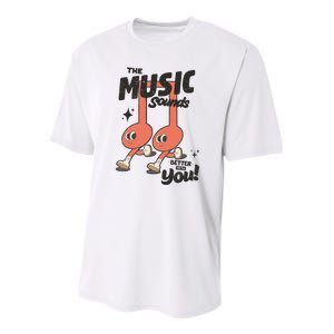 Cute Musical Note Symbols Youth Performance Sprint T-Shirt