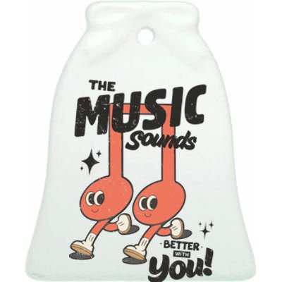 Cute Musical Note Symbols Ceramic Bell Ornament