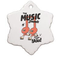 Cute Musical Note Symbols Ceramic Star Ornament