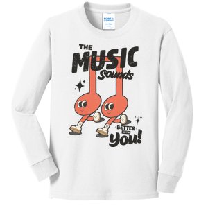 Cute Musical Note Symbols Kids Long Sleeve Shirt