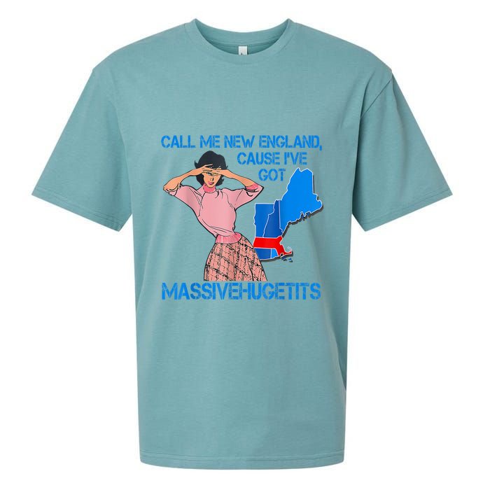Call Me New England Cause I Got Massivehugetits Sueded Cloud Jersey T-Shirt