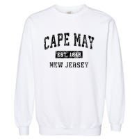 Cape May New Jersey Nj Vintage Established Sports Design Garment-Dyed Sweatshirt