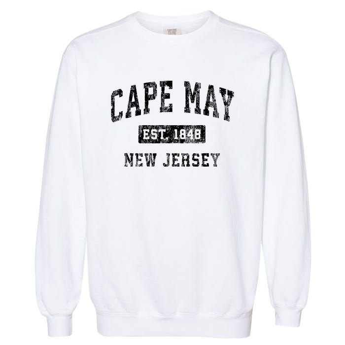 Cape May New Jersey Nj Vintage Established Sports Design Garment-Dyed Sweatshirt