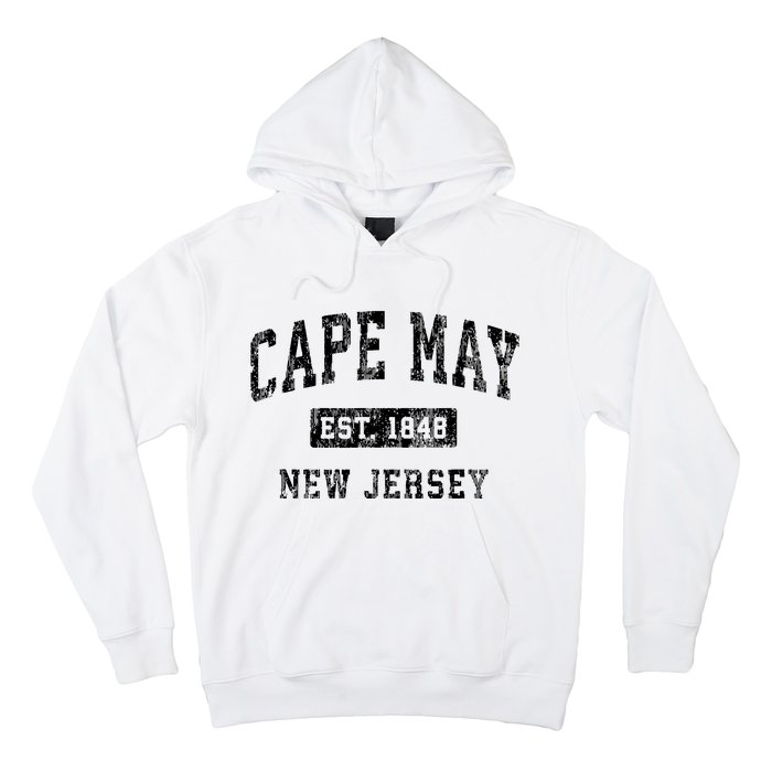 Cape May New Jersey Nj Vintage Established Sports Design Hoodie