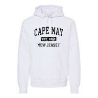 Cape May New Jersey Nj Vintage Established Sports Design Premium Hoodie