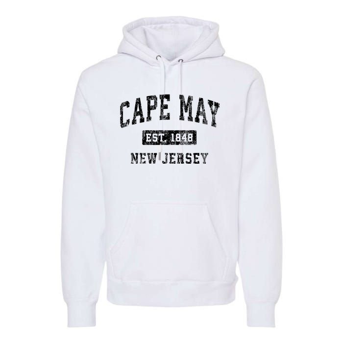 Cape May New Jersey Nj Vintage Established Sports Design Premium Hoodie