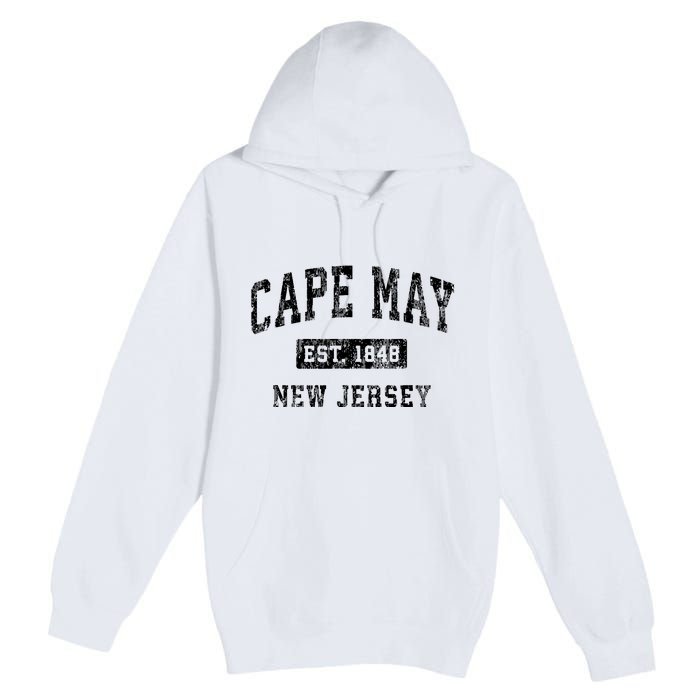 Cape May New Jersey Nj Vintage Established Sports Design Premium Pullover Hoodie