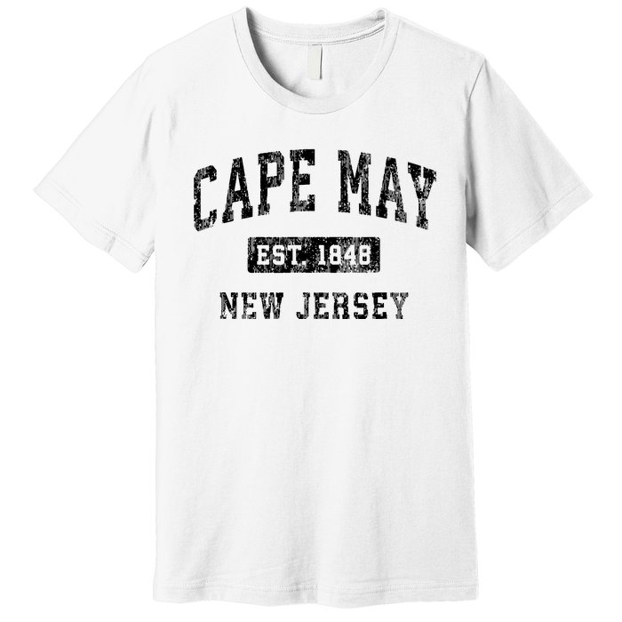 Cape May New Jersey Nj Vintage Established Sports Design Premium T-Shirt