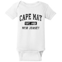 Cape May New Jersey Nj Vintage Established Sports Design Baby Bodysuit