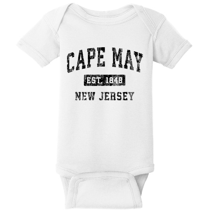 Cape May New Jersey Nj Vintage Established Sports Design Baby Bodysuit