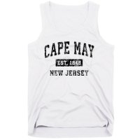 Cape May New Jersey Nj Vintage Established Sports Design Tank Top