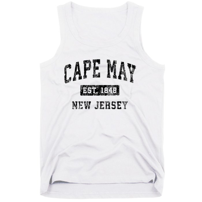 Cape May New Jersey Nj Vintage Established Sports Design Tank Top