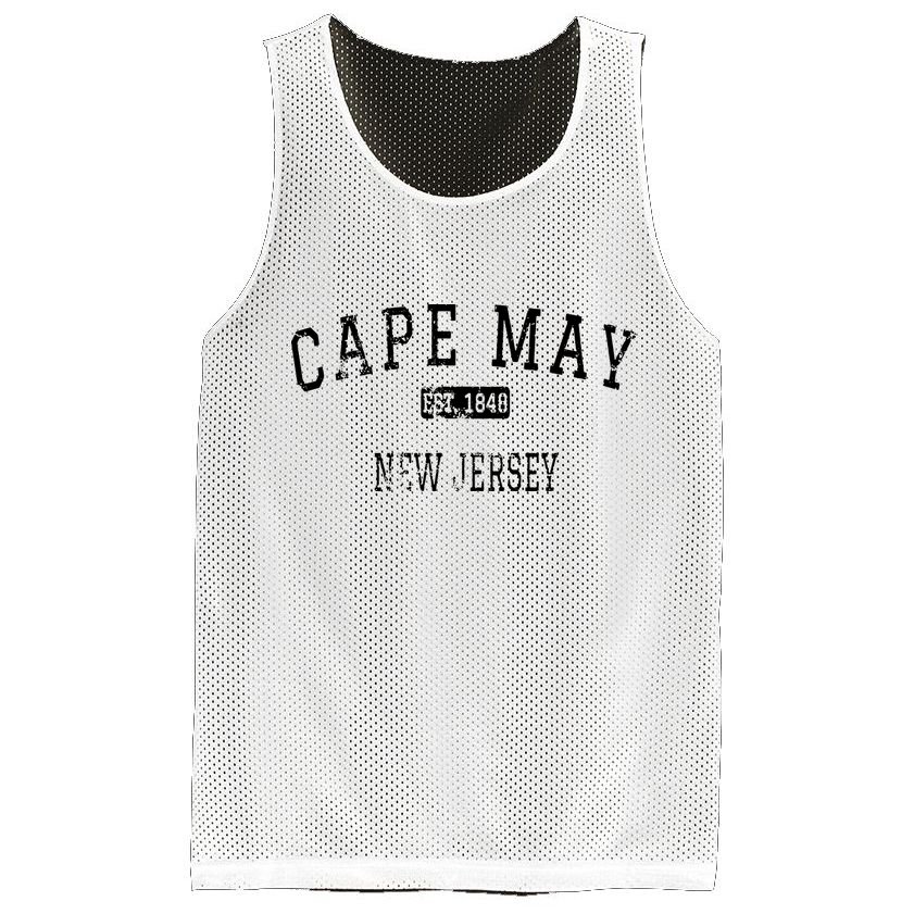 Cape May New Jersey Nj Vintage Mesh Reversible Basketball Jersey Tank