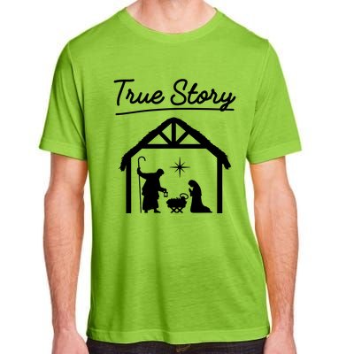 Christmas Manger Nativity Scene True Story Wise Adult ChromaSoft Performance T-Shirt