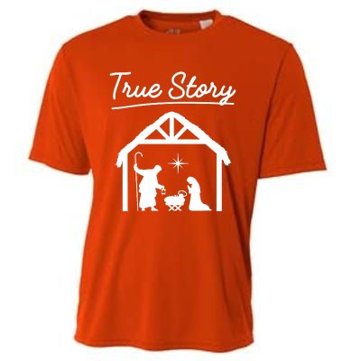 Christmas Manger Nativity Scene True Story Wise Cooling Performance Crew T-Shirt