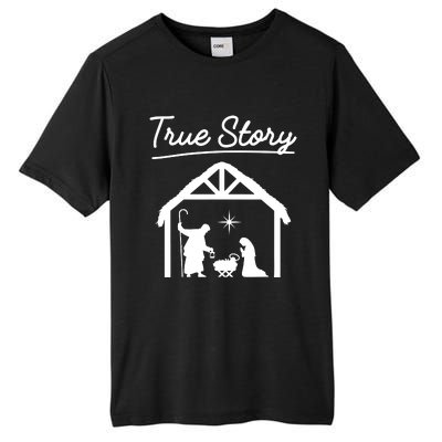 Christmas Manger Nativity Scene True Story Wise Tall Fusion ChromaSoft Performance T-Shirt