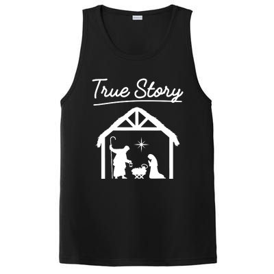 Christmas Manger Nativity Scene True Story Wise PosiCharge Competitor Tank