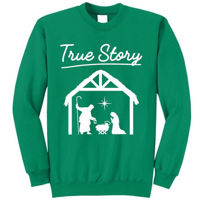 Christmas Manger Nativity Scene True Story Wise Sweatshirt