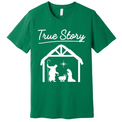 Christmas Manger Nativity Scene True Story Wise Premium T-Shirt