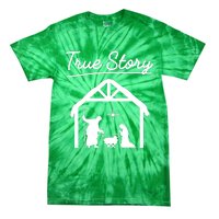 Christmas Manger Nativity Scene True Story Wise Tie-Dye T-Shirt