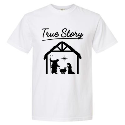 Christmas Manger Nativity Scene True Story Wise Garment-Dyed Heavyweight T-Shirt