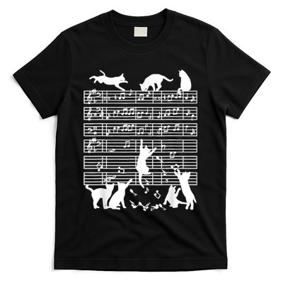 Cats Musical Notes Music Musician Composer Cat Lover T-Shirt