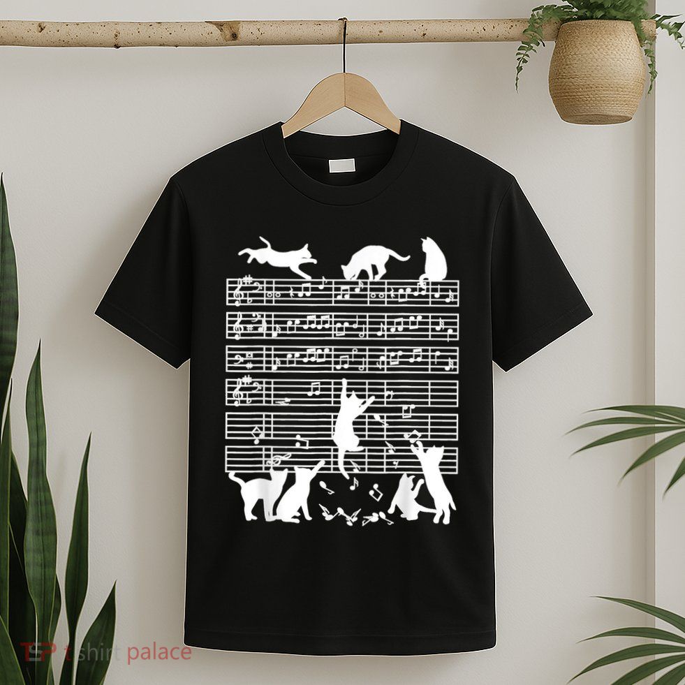 Cats Musical Notes Music Musician Composer Cat Lover T-Shirt
